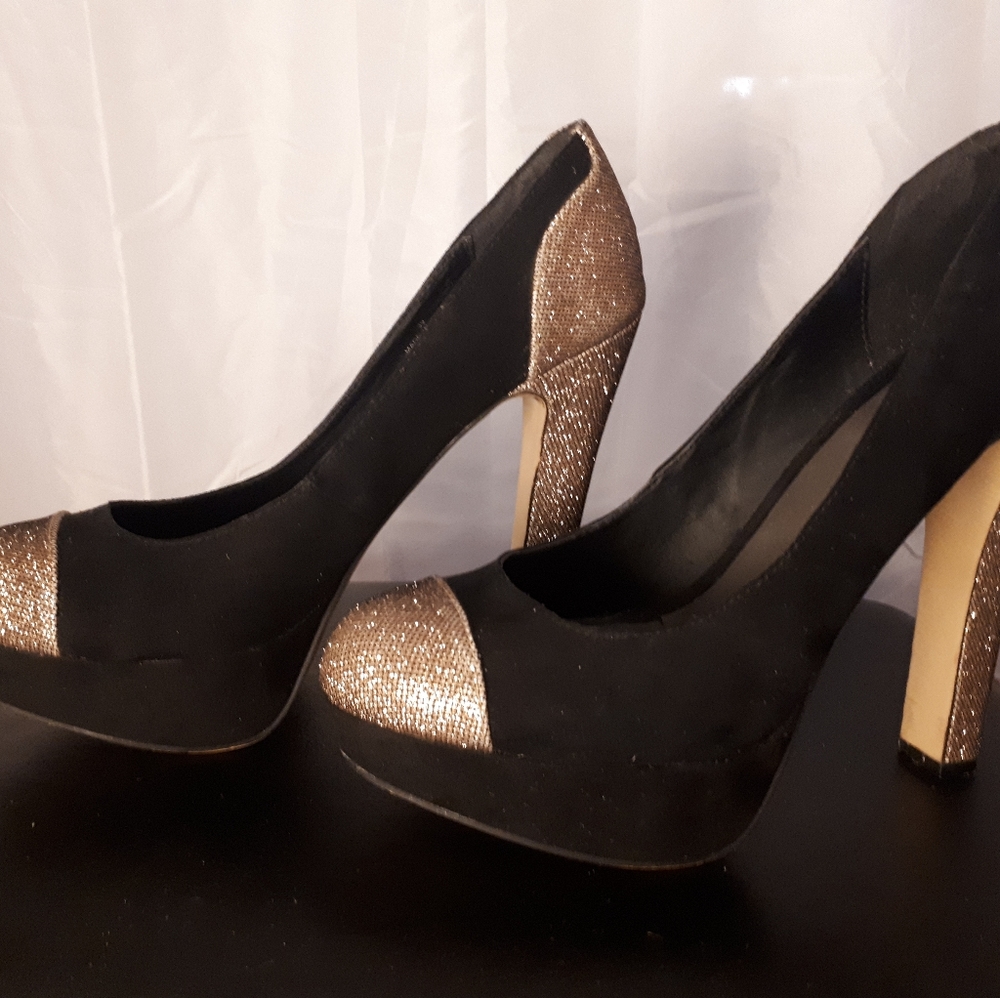 Black & gold heels
